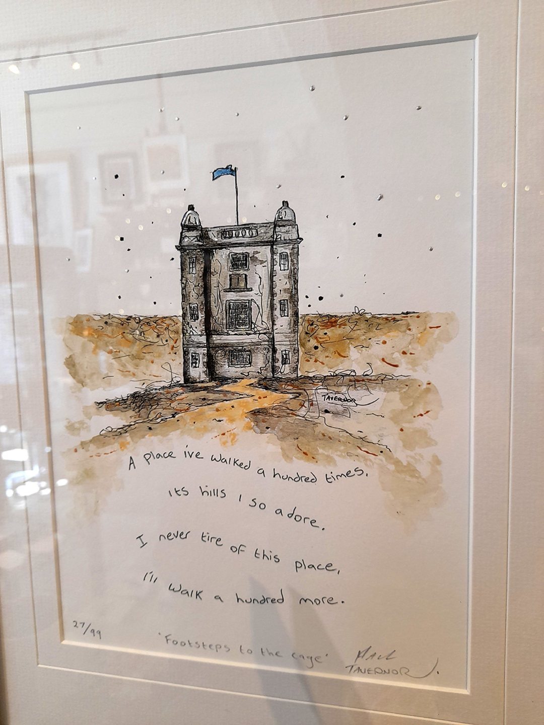 Hand embellished Footsteps to the Cage Paul Tavernor copyright