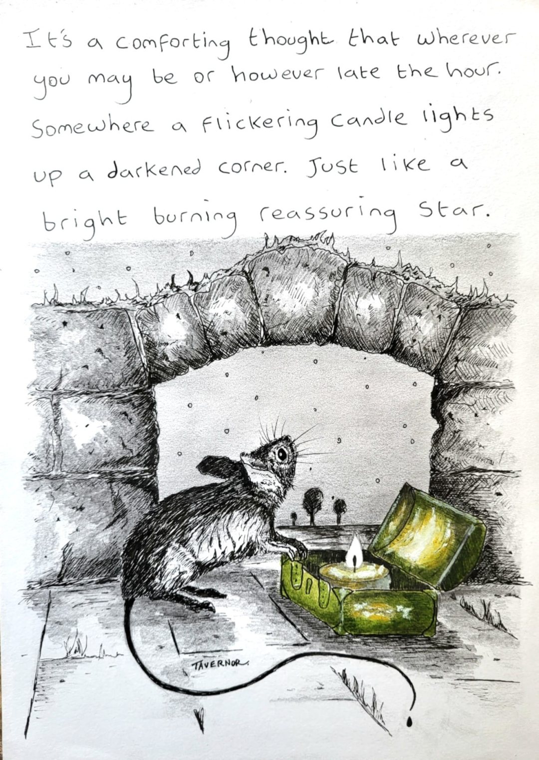 Light in dark corners Inktails Mouse Paul Tavernor Art copyright