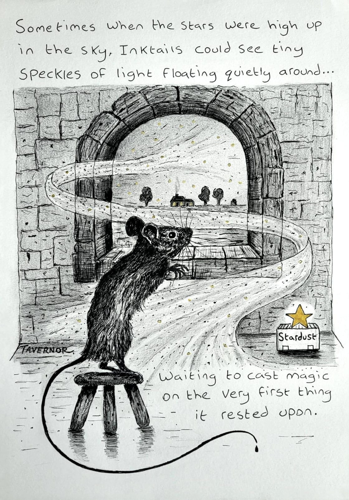 Touched by stardust Inktails Mouse Paul Tavernor Art copyright