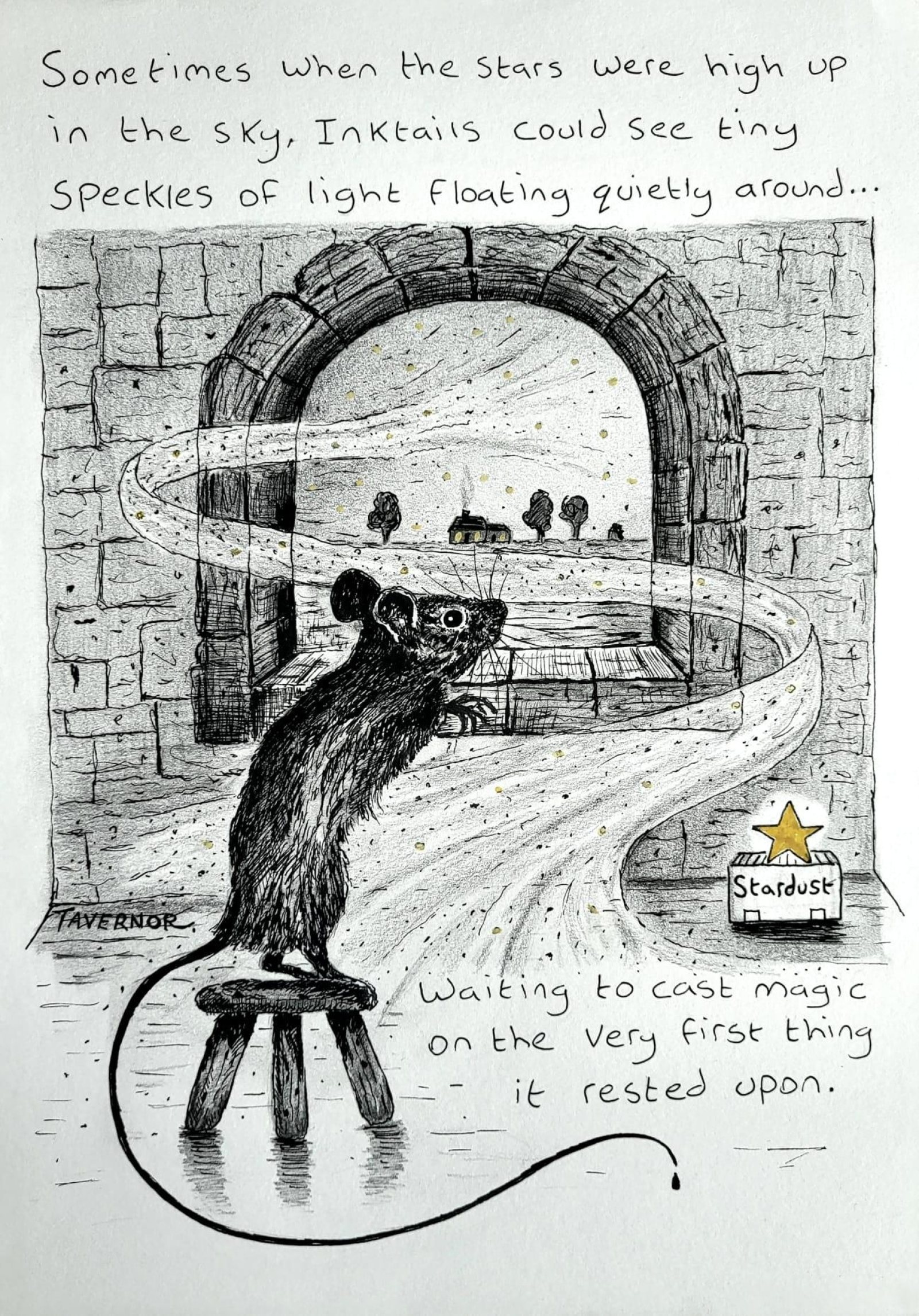 Touched by stardust Inktails Mouse Paul Tavernor Art copyright